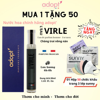 Nuoc hoa adopt,nước hoa pháp cao cấp L'eau Virile hương thơm mạnh mẽ cuốn hút dung tích 30ml