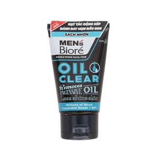 Sữa Rửa Mặt Biore Men Oil Clear Hạt Tác Động Kép ( Sạch Nhờn ) 100gr