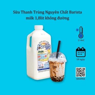[TP HCM] Sữa tươi thanh trùng không đường Barista milk 1,8lit