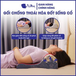 Gối Kê Cho Người Thoái Hóa Đốt Sống Cổ, Đau Mỏi Vai Gáy AIRU - Nâng Đỡ Đường Cong Sinh Lý Cột Sống Cổ.