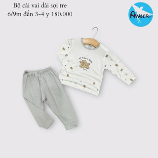  NEW Bộ dài tay cài vai chất liệu mềm mại cho bé từ 6 tháng tuổi đến 4 tuổi