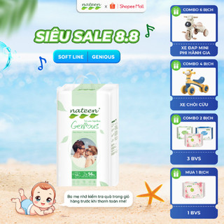Tã bỉm dán hữu cơ nateen genious dòng cải tiến cao cấp châu âu size s56