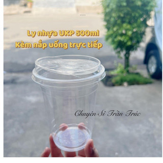  Combo 50 ly nhựa 500ml kèm nắp uống trực tiếp phi 98 dùng 1 lần ly nhựa pet 500ml UKP ,ChuyenSiTranTruc 