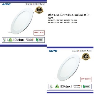 ĐÈN LED ÂM TRẦN 18W MPE TRẮNG-VÀNG
