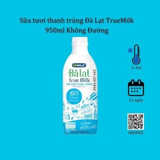 Sữa tươi thanh trùng đà lạt true milk 950ml