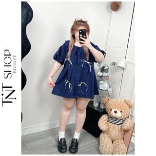 SET BỘ BIGSIZE CỔ LÁ KÈM NƠ  [TNT SHOP BIGSIZE 60KG 90KG]