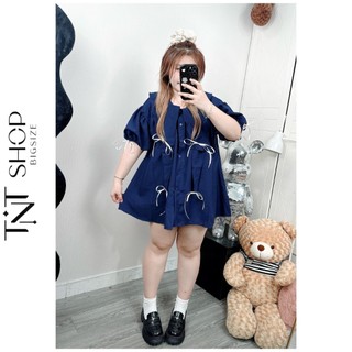 SET BỘ BIGSIZE CỔ LÁ KÈM NƠ  [TNT SHOP BIGSIZE 60KG 90KG]