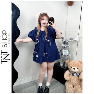 SET BỘ BIGSIZE CỔ LÁ KÈM NƠ  [TNT SHOP BIGSIZE 60KG 90KG]