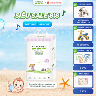 Tã/Bỉm QUẦN hữu cơ NATEEN SOFTLINE cao cấp CHÂU ÂU mỏng nhẹ, khô thoáng đủ size Quần XL48 (11-15kg)
