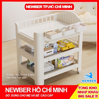 Bàn Thay Tã Đa Năng, Bàn Thay Đồ Cho Bé Newber Có Bánh Xe Di Chuyển Kiêm Kệ Để Đồ Sơ Sinh