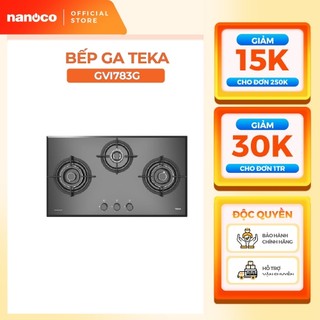 Bếp ga teka gvi 78 3g ai al 2tr, lắp âm, kiếng chịu nhiệt 8mm - không gồm phí lắp