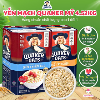 【DATE MỚI NHẤT】Yến Mạch Quaker Oats Mỹ cán dẹp/ vỡ thùng 4.52kg