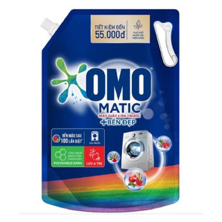 Túi Nước giặt Omo XANH dùng cho cửa trước Bền Đẹp Lựu & Tre 3.6kg