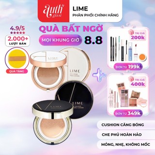Phấn nước Cushion Cao Cấp Hàn Quốc LIME V Collagen Xanh / Real Cover Trắng căng bóng - chống nắng