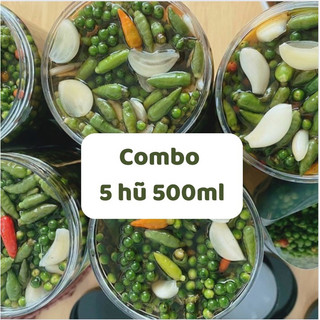 Combo 5hũ 500ml: Ớt rừng và tiêu xanh ngâm nhà Chạm Vị Tây Nguyên. Siêu Thơm,siêu cay,siêu giòn.