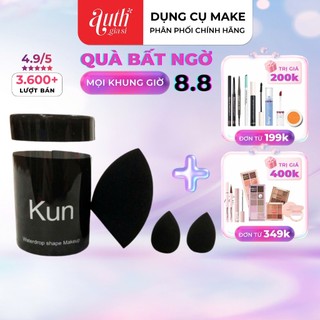 Set Bông mút tán kem nền Kun Đen Và Nâu siêu mịn bám phấn chuyên dùng cho makeup