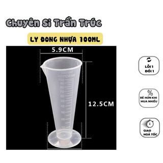 Ly đong nhựa 100ml có chia vạch đo lường, ly pha chế, ly đong 100ml