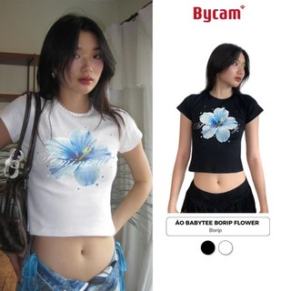 Áo babytee borip flower dáng ôm phong cách y2k 𝑩𝒚𝒄𝒂𝒎𝒄𝒂𝒎