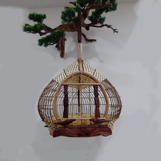 [Mã PET80K giảm 8% tối đa 80K đơn 350K] 🐧 Lồng nuôi chim cu gáy hình dáng quả đào size 35