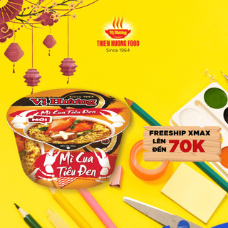 Thùng 12 Tô Mì Vị Hương Cua Tiêu Đen Cao Cấp 80g/tô