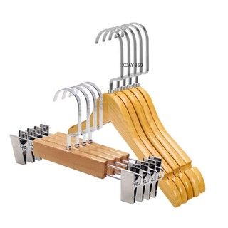 Móc quần áo gỗ trẻ em, móc áo, kẹp quần gỗ trẻ em màu vàng sơn PU