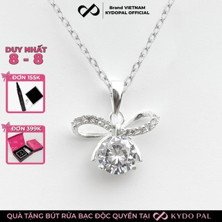 Dây chuyền bạc KYDOPAL mặt nơ đá size lớn bạc ý 925 cao cấp 9C10
