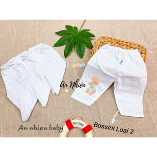 Quần dài cotton trắng cho 3-20kg, Quần dài trắng sơ sinh, quần cotton bossini cho bé mặc nhà