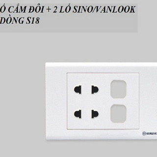 2 Ổ CẮM + 2 LỔ CÔNG TẮC SINO DÒNG S18