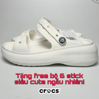 Dép Xăng Đan nữ Crocs Classic Crush Có Quai - Cross Tăng Chiều Cao