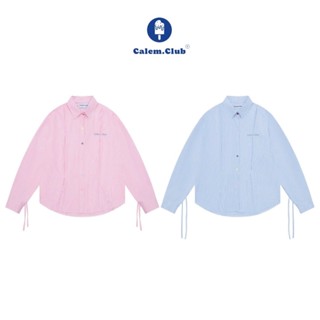 Calem club - Áo sơ mi Khoác Ngoài tay dài phối dây cột nơ COLORFUL BUTTON thêu Calem