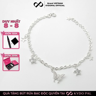 Lắc tay bạc nữ KYDOPAL đính đá cao cấp hình bướm trang sức bạc Ý 925 9L1