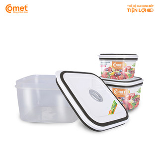 Bộ hộp nhựa đựng thực phẩm COMET Bộ 3 hộp vuông CH16-69