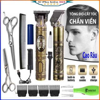 Tông Đơ Cắt Tóc Chấn Viền cạo râu , Tặng kèm lược , Công Suất Mạnh Mẽ Pin khủng 1200 mAh [ Video Ảnh Thật ]