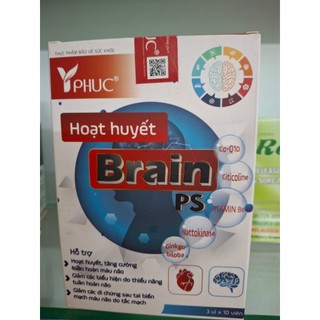 HOẠT HUYẾT BRAIN Y PHÚC - tăng cường tuần hoàn máu não, Giảm mệt mỏi, đau đầu, hoa mắt chóng mặt - Hộp 30 viên