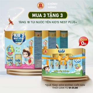 Combo 3 Hộp Nước Yến Sào Trẻ Em Kid's Nest Plus (18 hũ x 70ml) _ Dùng cho bé từ 1 tuổi