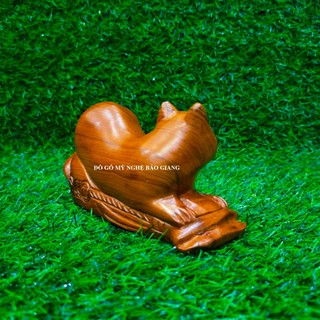 Tượng con mèo gỗ hương