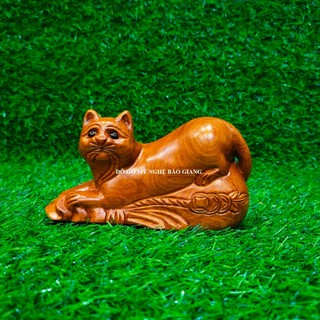 Tượng con mèo gỗ hương