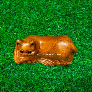 Tượng con mèo gỗ hương
