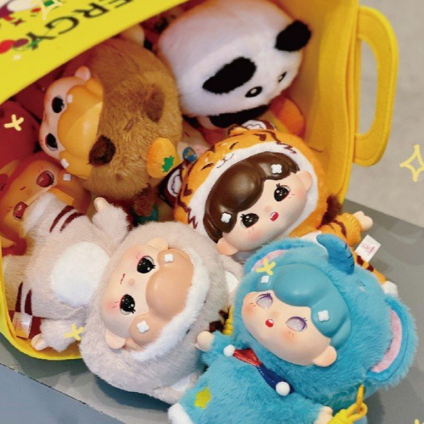 Chính hãng Blindbox Baby Billie Animal Pajamas Party Móc khóa đeo Gấu bông cỡ lớn đáng yêu (KO kèm d