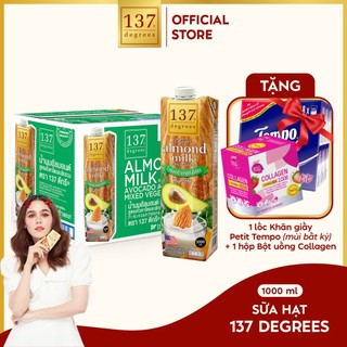 [MUA THÙNG 1 LÍT TẶNG 1 LỐC KHĂN GIẤY PETIT TEMPO VÀ 1 HỘP COLLAGEN SAPPE] Sữa hạt Hạnh nhân Bơ Rau Củ 137 Degrees