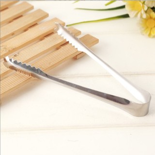 Kẹp inox gắp thức ăn, gắp chanh, gắp đào, gắp hoa quả, gắp đá, gắp đồ decor - Kẹp Gắp Đá - Thịt Nướng Răng Cưa