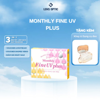 Kính áp tròng SEED 1 tháng không màu Monthly Fine UV, lens SEED trong suốt có độ cho mắt cận