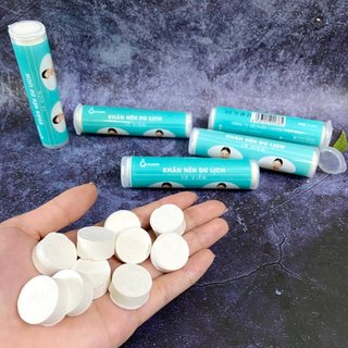 KHĂN NÉN DU LỊCH DẠNG ỐNG LIKADO nhẹ gọn, có nắp đậy tiện lợi 10 VIÊN