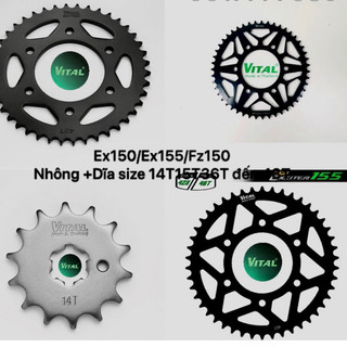 Nhông dĩa tải exciter 150, exciter 155, ex 150, ex 155, fz 150 - nsd, nhông sên dĩa vital chính hãng thái lan