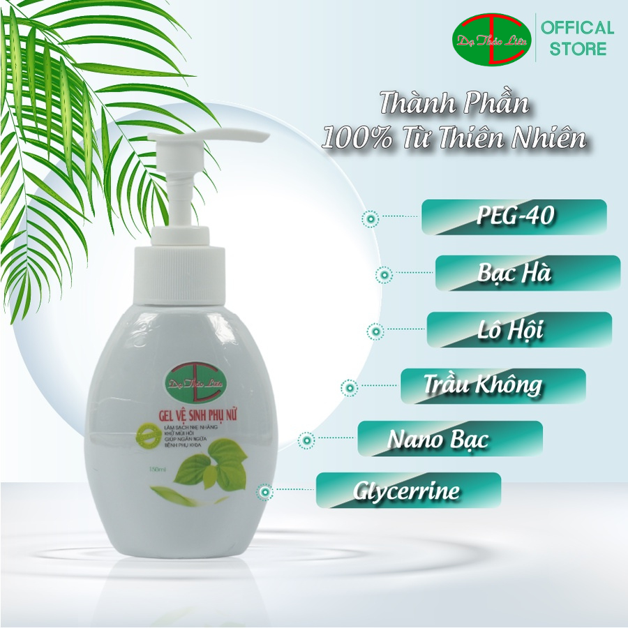 Gel vệ sinh phụ nữ T L Dạ Thảo Liên 150ml thành phần tự nhiên giúp khử mùi hôi, kháng nấm phổ rộng