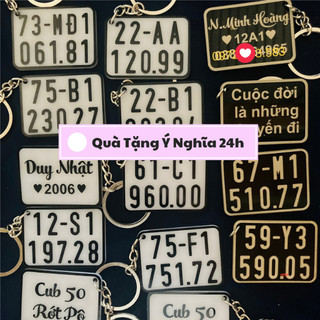 Móc khoá biển số xe 2 mặt theo yêu cầu, in số điện thoại, thông tin cá nhân, người thân bạn bè