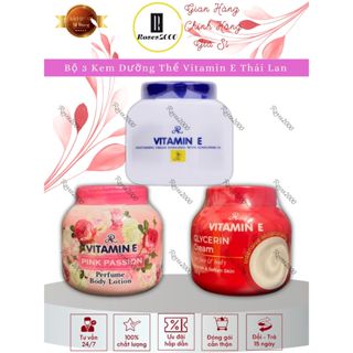 Bộ 3 Hũ Vitamin E dưỡng trắng da giữ ẩm Thái Lan hộp 200gram ( Hàng Chuẩn )