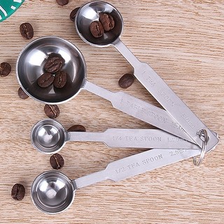Bộ Thìa Đong Inox 4 chiếc - Bộ thìa đong Nhựa 5 chiếc - Dụng cụ pha chế TV