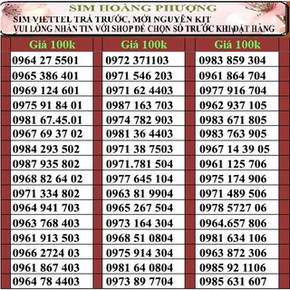 Sim số đẹp viettel giá rẻ đồng giá 100k - 120k
