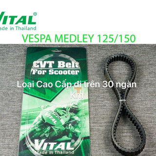 Dây curoa Medley 125, Medley 150 cao cấp ,hiệu VITAL - Dây curoa VITAL KEVLAR Dòng Cao Cấp Chữ Vàng